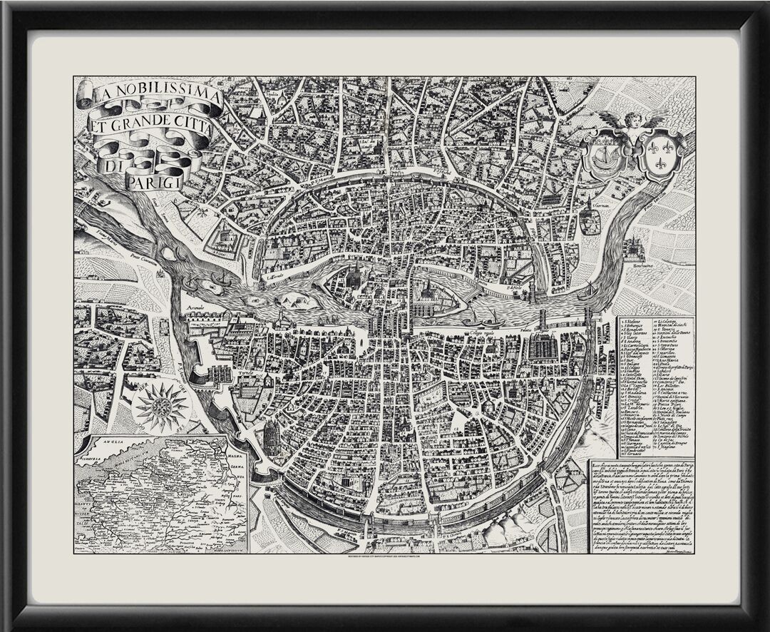 Paris France 1600 Map