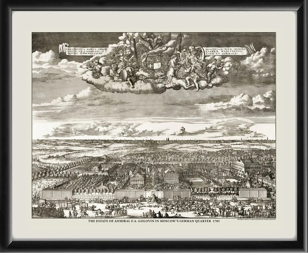 Moscow Russia 1705 The estate of Admiral F.A. Golovin in Moscow's German Quarter