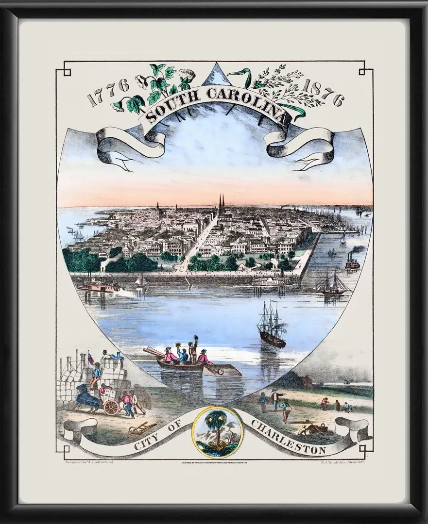 Charleston SC 1876 William Brotherhead published in 1875 to commemorate the American Centennial