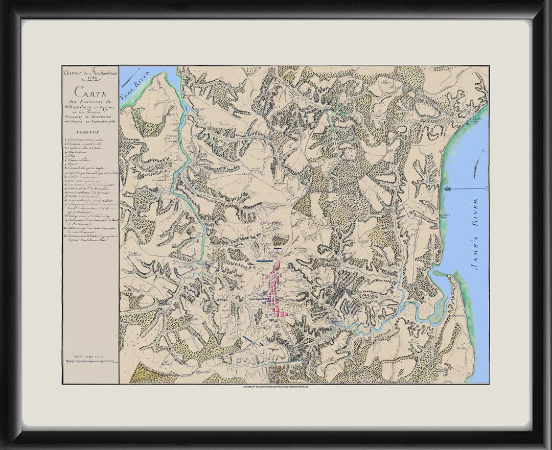 Williamsburg VA 1781 for Comte de Rochambeau during the Revolutionary War Jean Nicholas Desandrouins