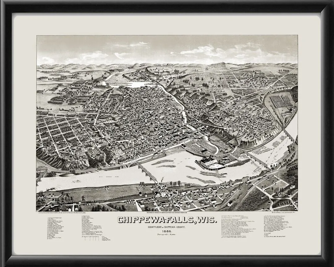 Chippewa Falls WI 1886 Henry Wellge TM Map