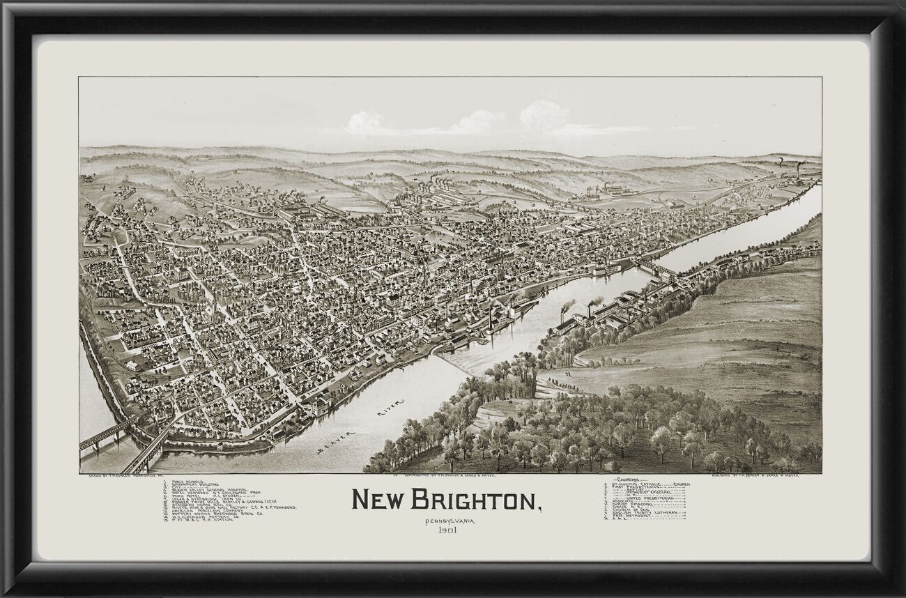 New Brighton PA TM Birds Eye View Map