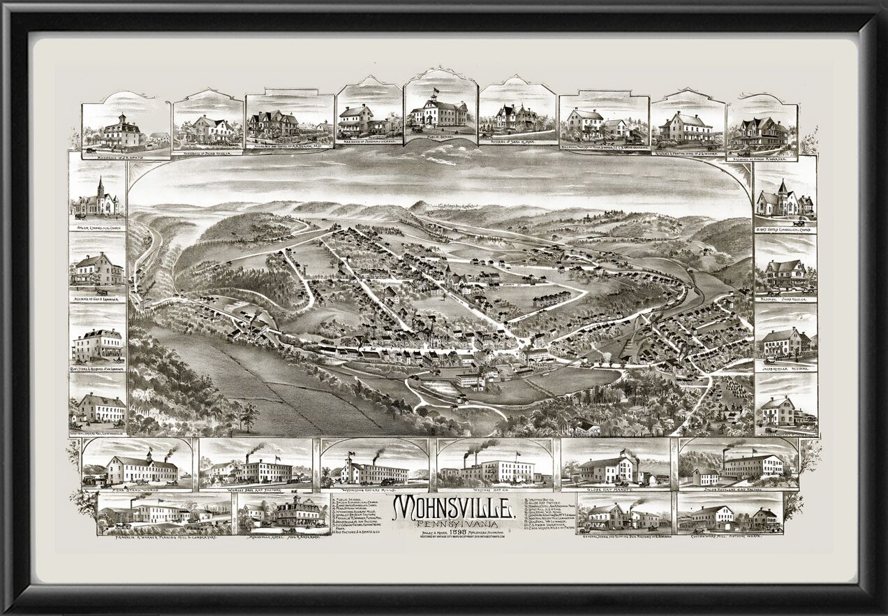 Mohnsville PA 1898 Bailey and Moyer TM Birds Eye View Map