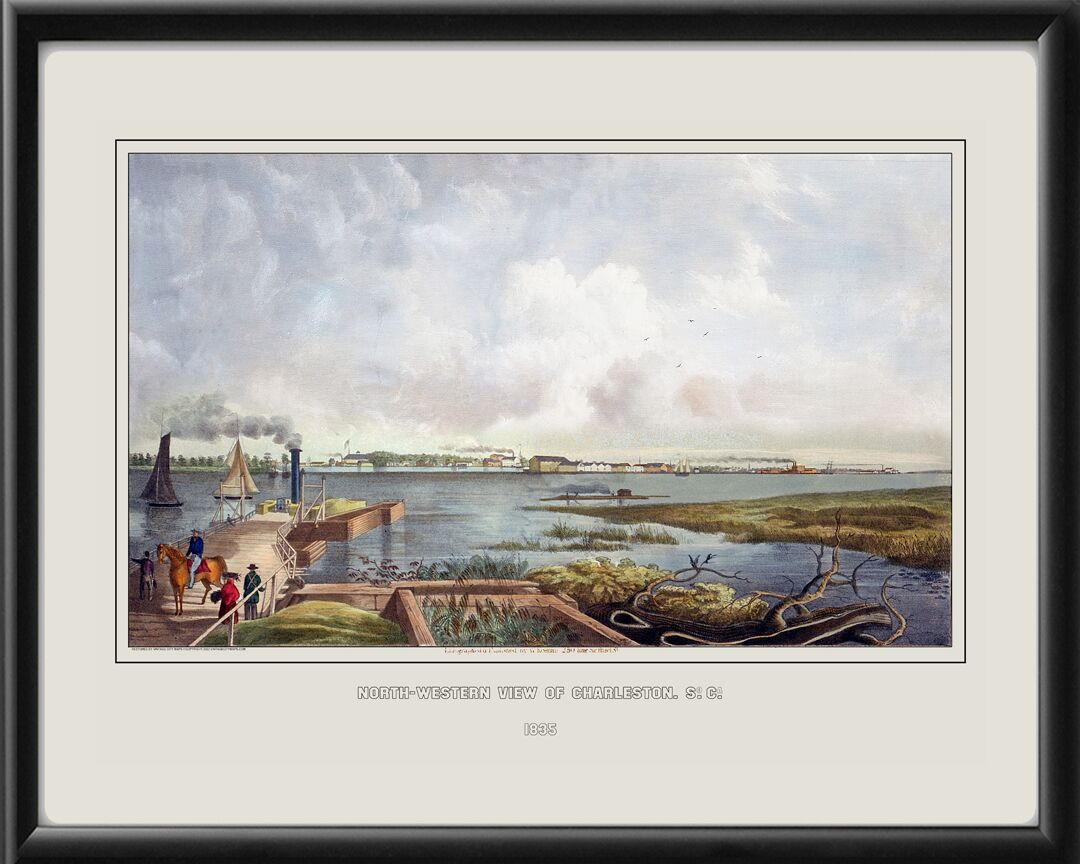 Charleston SC 1835 W. Keenan TM Birds Eye View Map