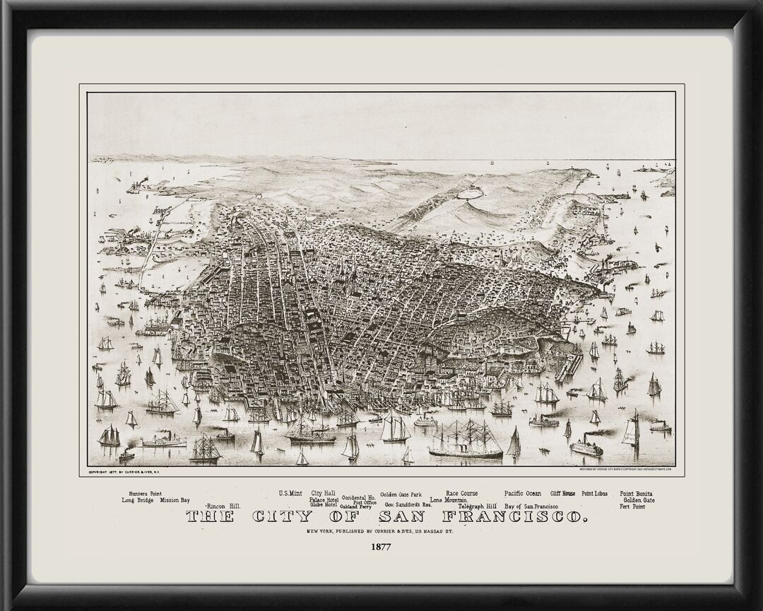San Francisco CA 1877 Currier & Ives