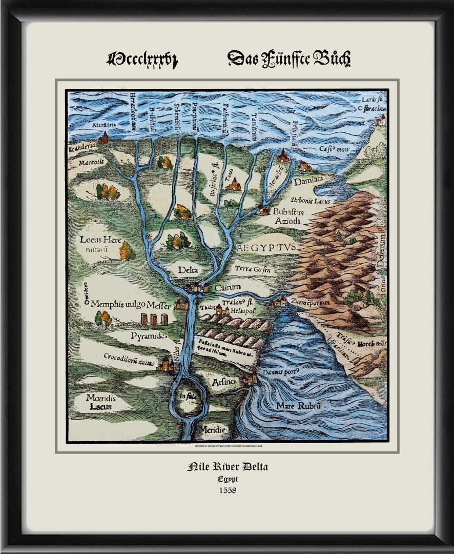 Egypt - Nile River Delta 1558 Sebastian Munster