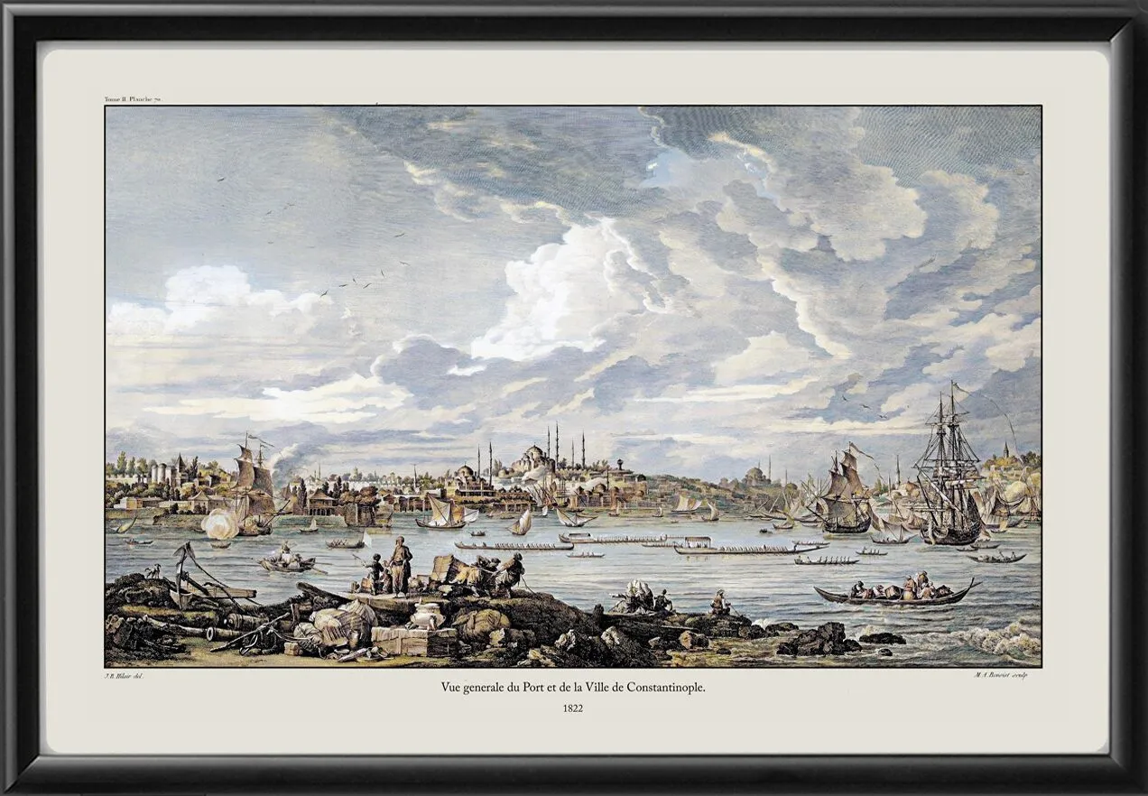 Port et de la Ville de Constantinople Turkey 1822