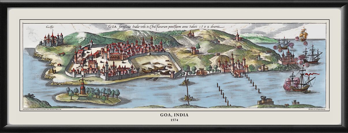 Goa India 1574 Georg Braun and Frans Hogenberg