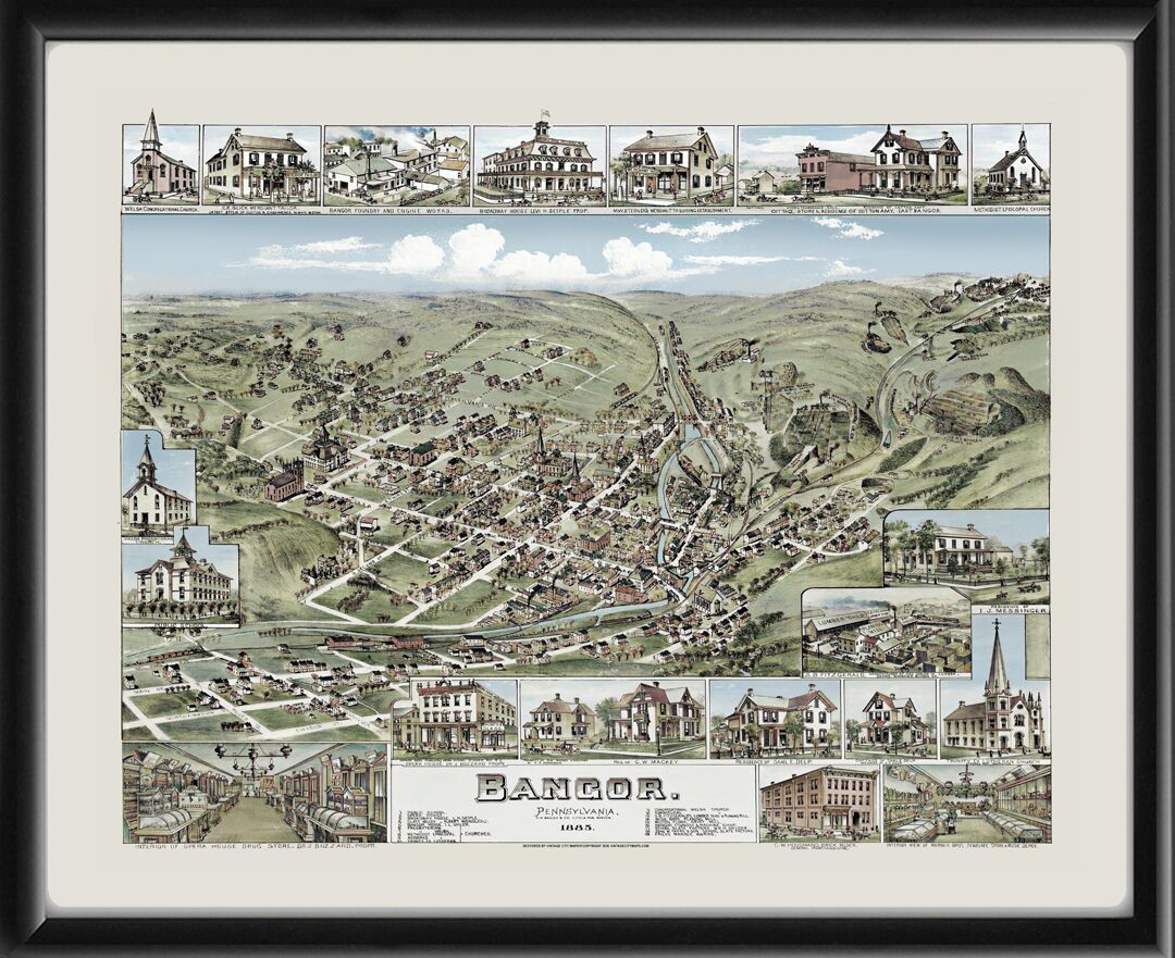 Bangor PA 1885 Color