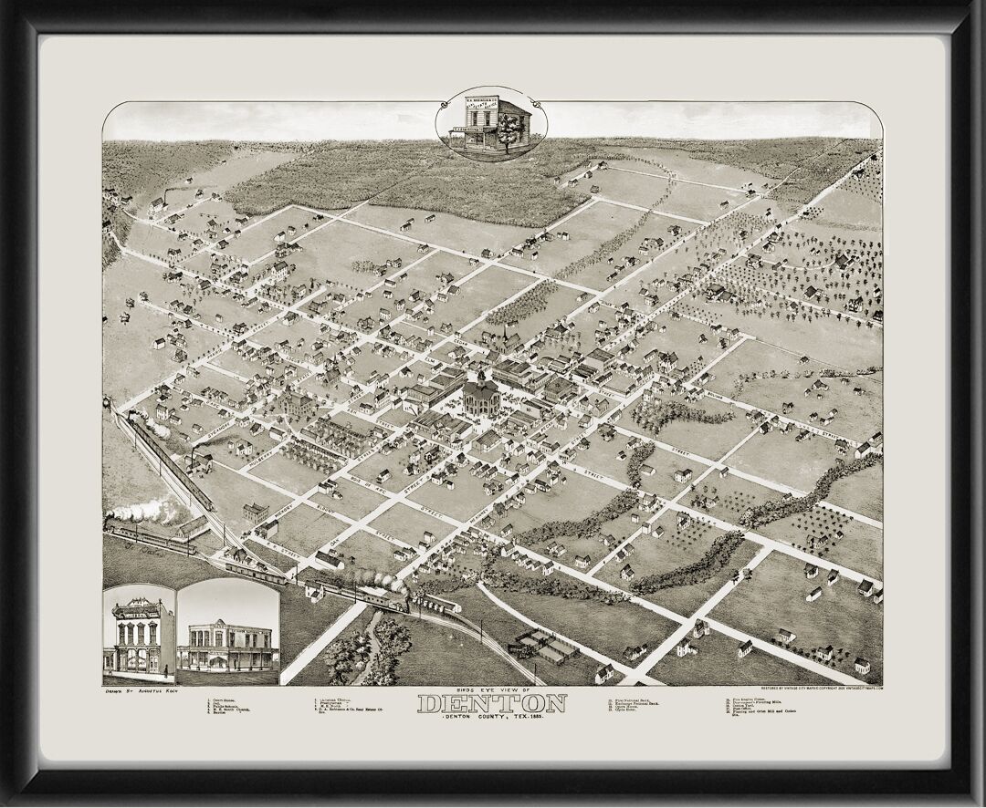 Denton TX 1883 Augustus Koch