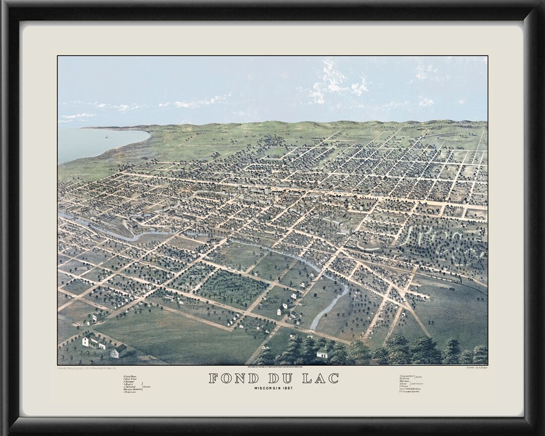 Fond du Lac WI 1867 Ruger TM Map