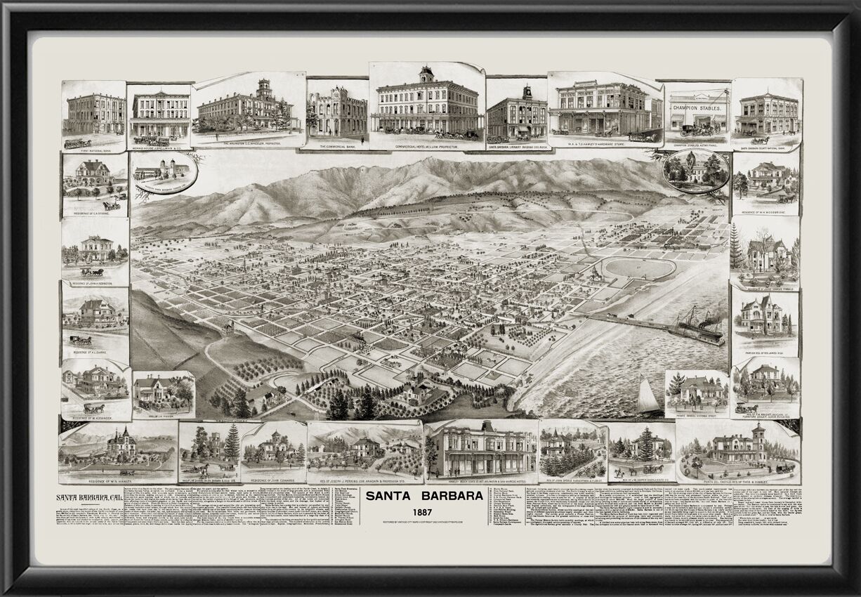 Santa Barbara CA 1887 Elliott LithoTM