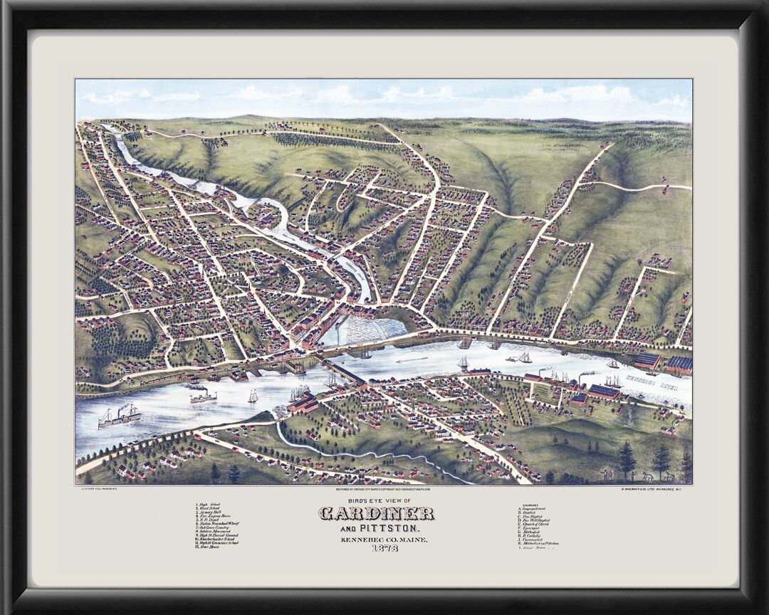 Gardiner and Pittston ME, 1878 JJStoner TM