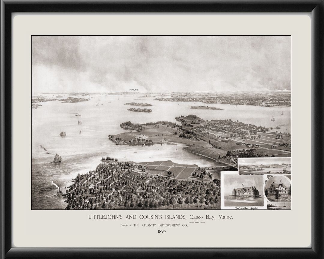 Littlejohn's and Cousin's Islands, Casco Bay, Maine 1895 George Norris TM