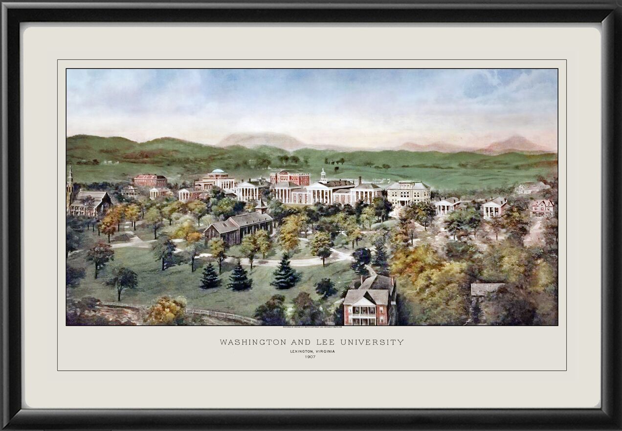 Washington and Lee University, Lexington, Virginia 1907 Richard Rummell TM Bird's Eye View Map