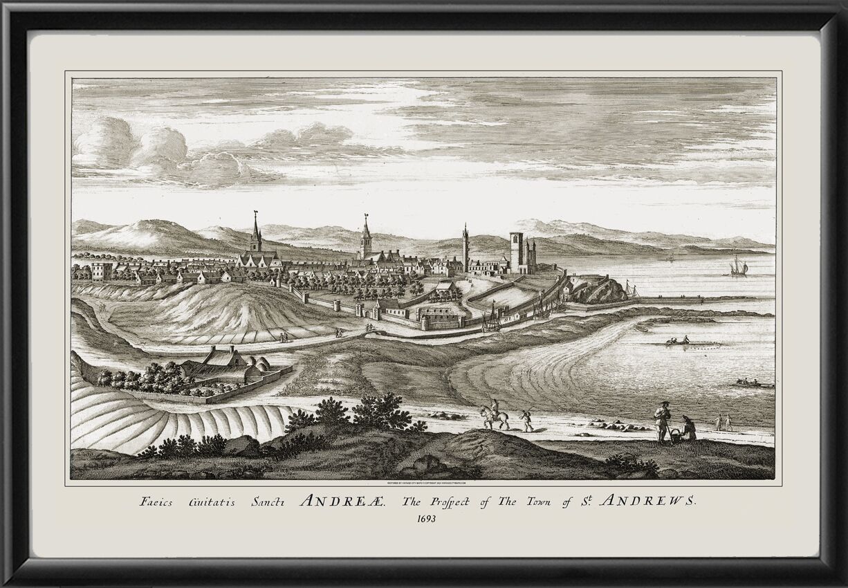 St. Andrews Scotland 1693 John Slezar TM Birdseye View Map