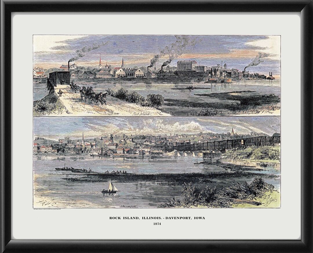 Rock Island, IL and Davenport, IA 1874