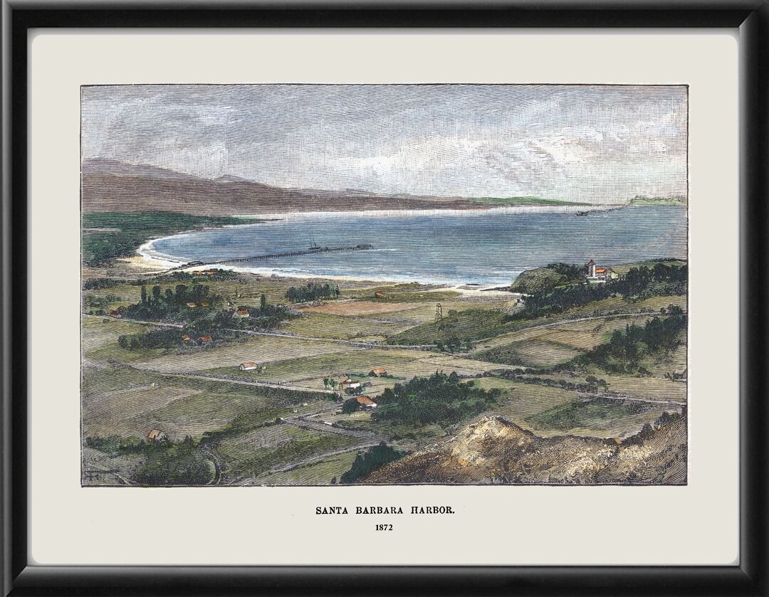 Santa Barbara Harbor (2) CA 1872
