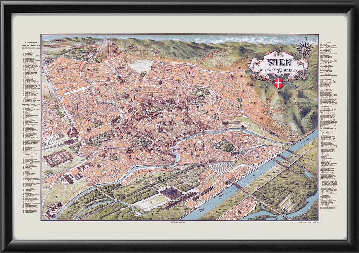 Vienna Austria 1905 G. Freytag & BerndtTM Map