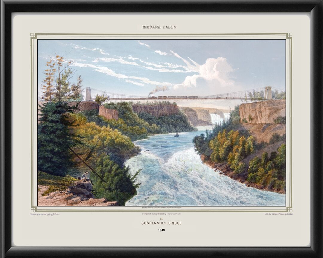 Niagara Falls - Suspension Bridge 1848