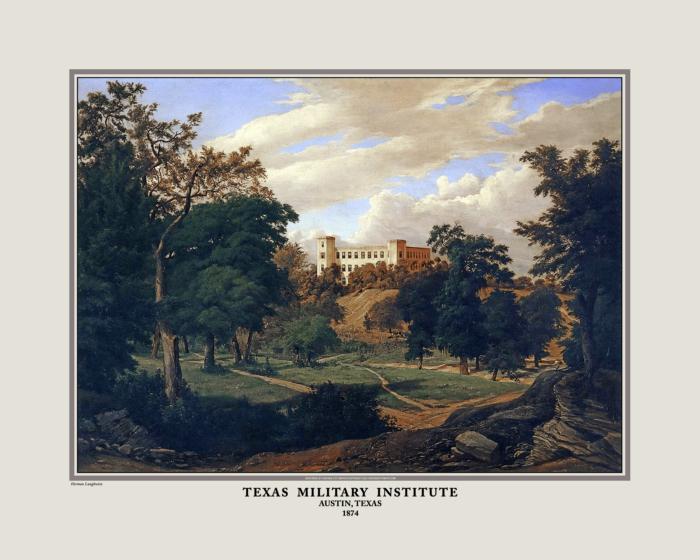 Texas Military Institute – Austin TX 1874 Restored Image