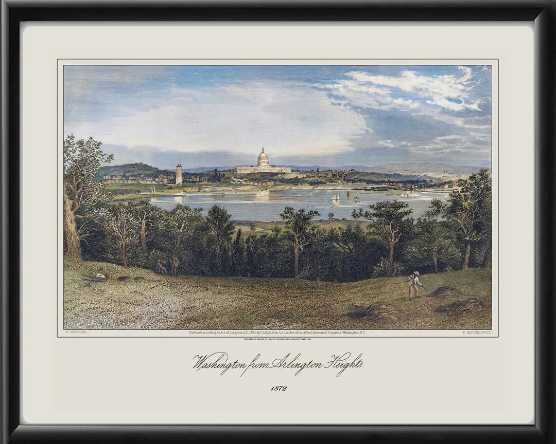 Washington DC from Arlington Heights 1872 W. Sheppard and R. Hinshelwood Tm