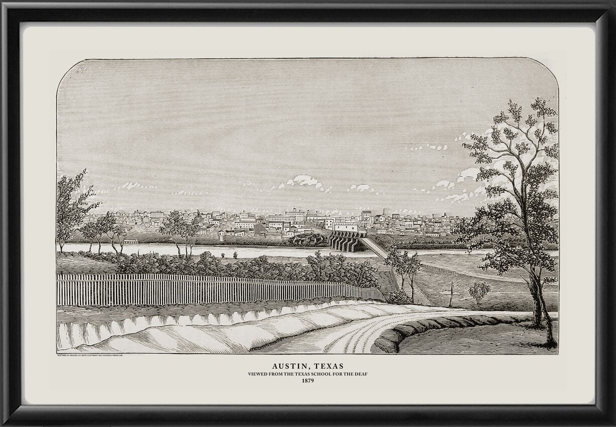 Austin TX 1879 Viewed from the Texas School for the Deaf
