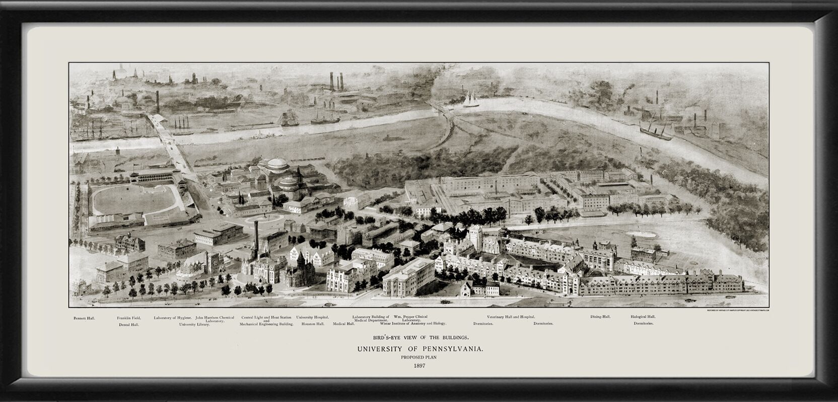 University of Pennsylvania proposed 1897 Birds Eye View Map