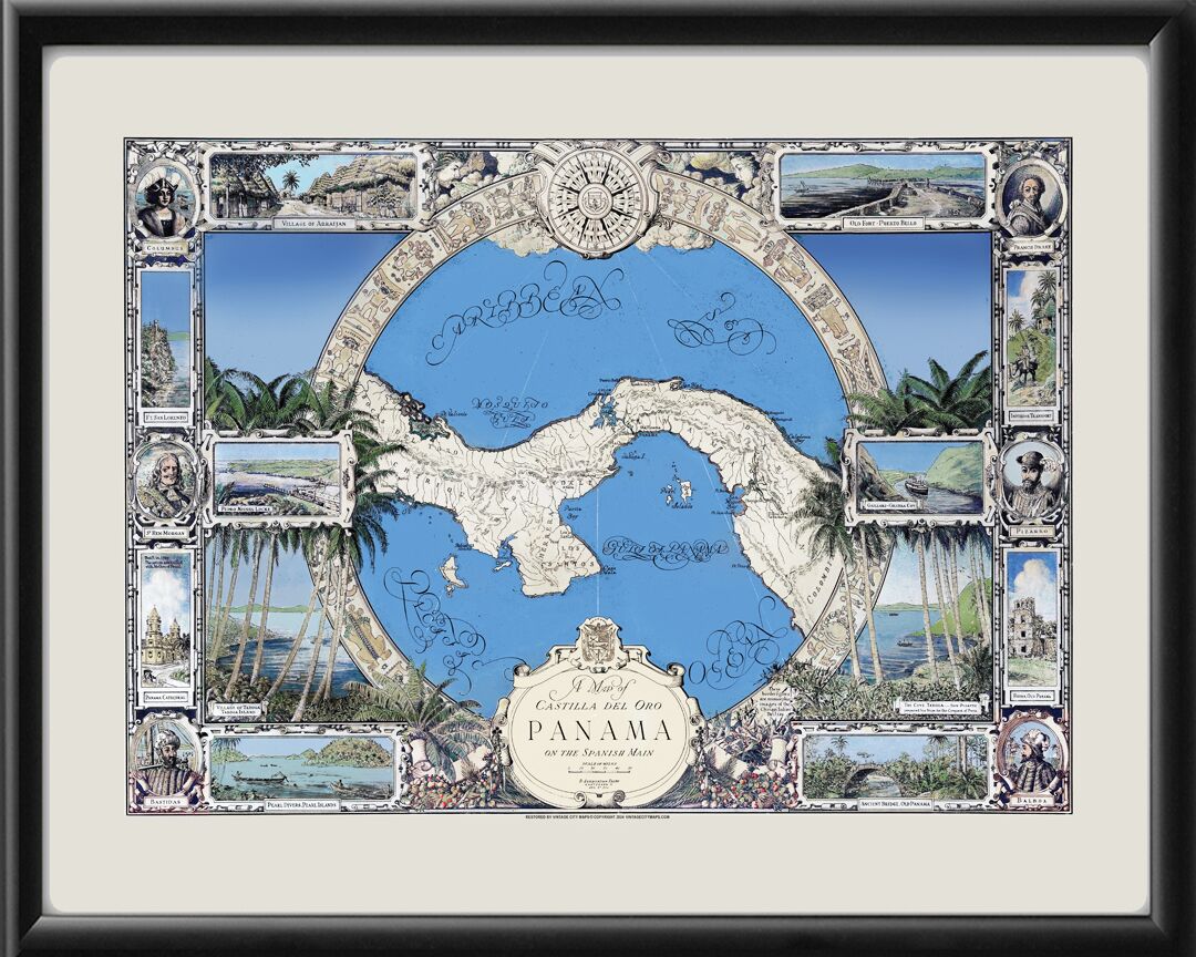 Castilla Del Oro - Panama, On the Spanish Main - 1930 Birds Eye View Map