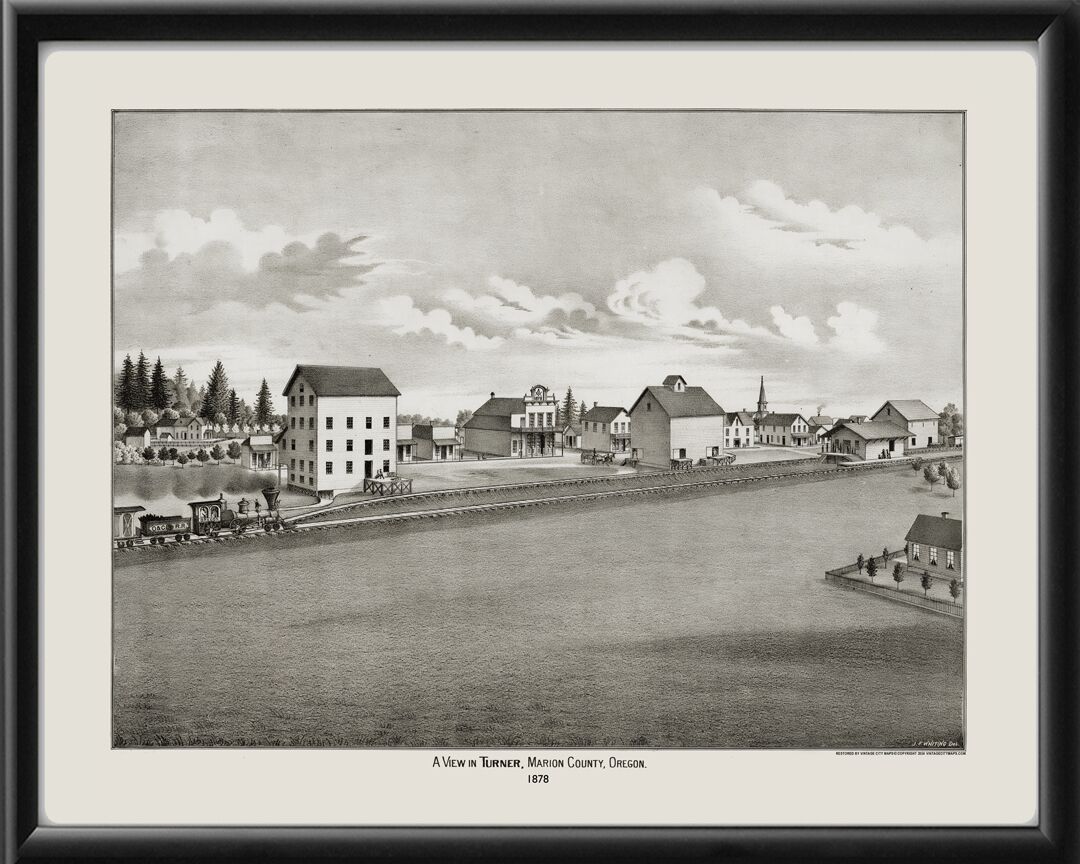 Turner OR 1878 Birds Eye View Map