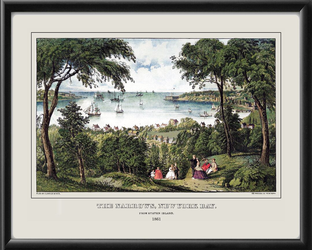 New York City NY - The Narrows, New York Bay From Staten Island 1861