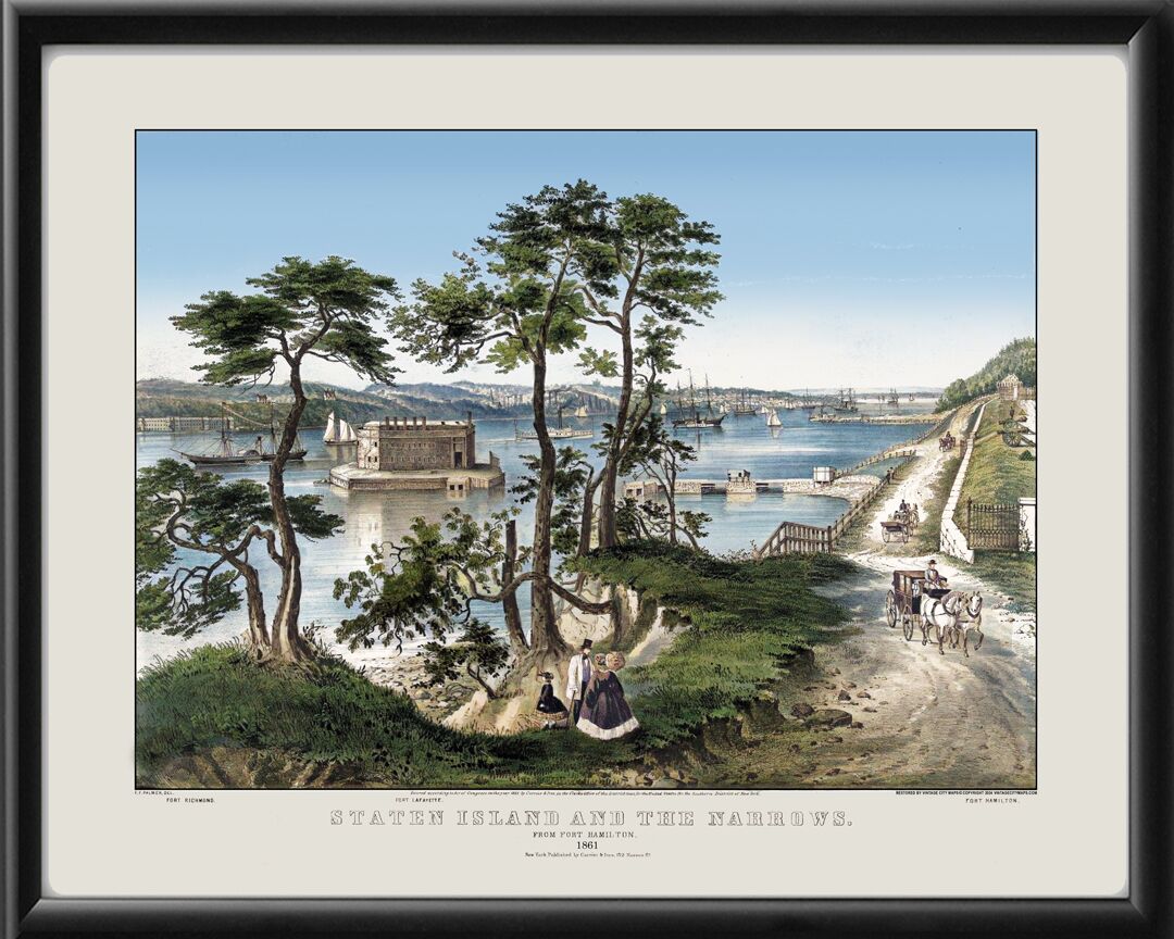 New York City NY - Staten Island and The Narrows 1861