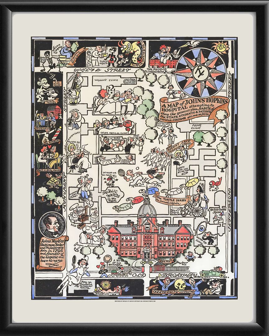 Map of Johns Hopkins Hospital 1935