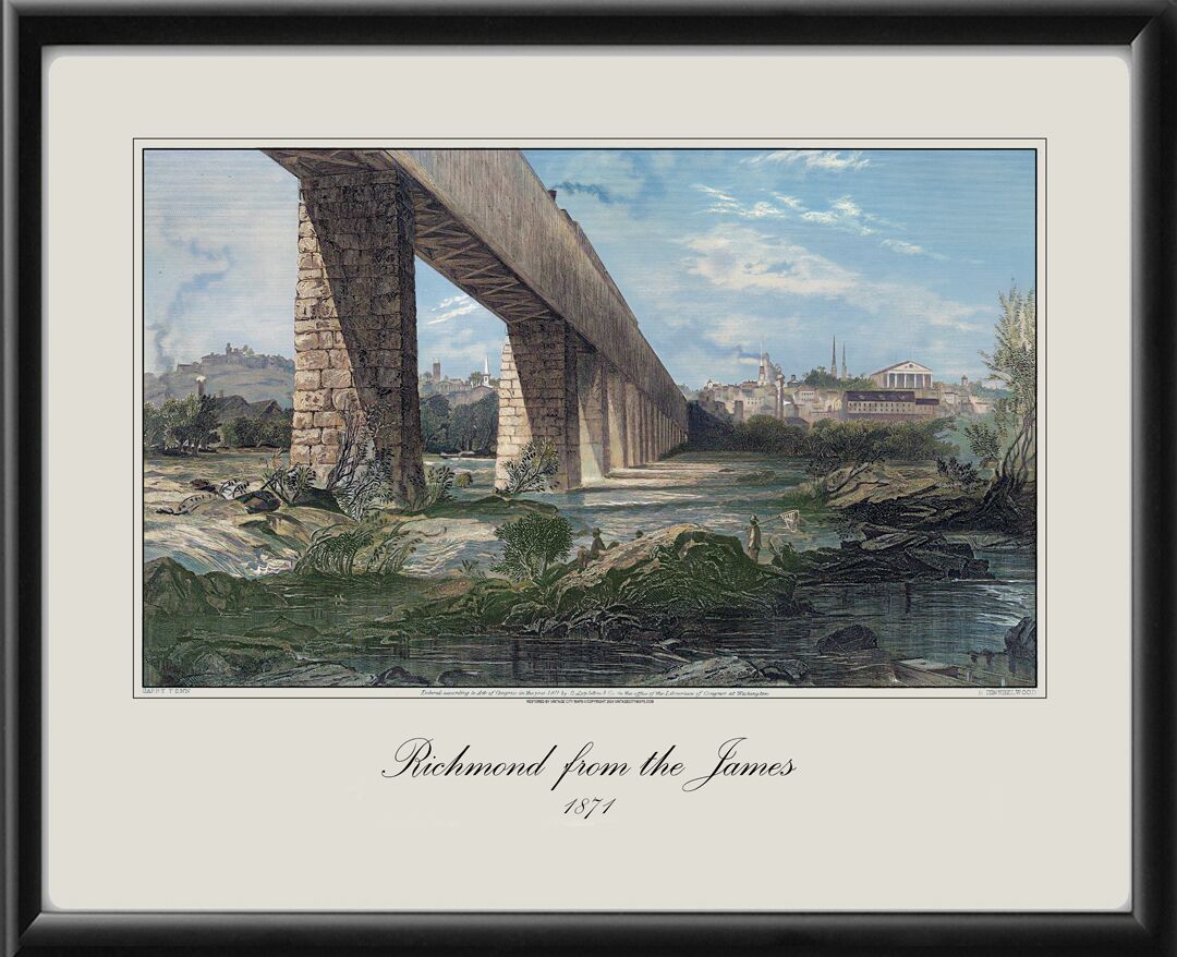 Richmond VA From The James River 1871