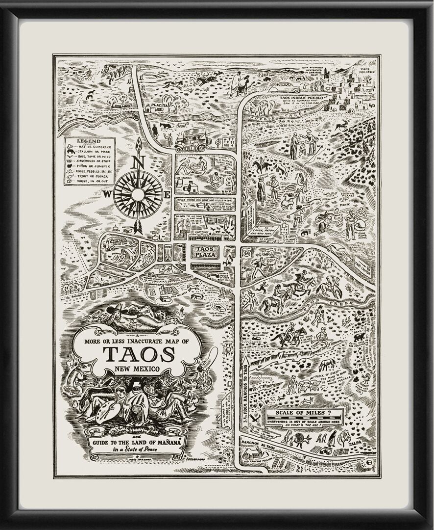 Taos, NM - A More or Less Inaccurate Map 1945