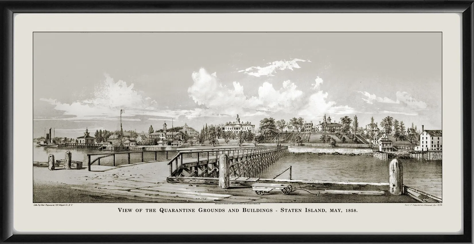 View of the quarantine grounds and buildings, Staten Island, May 1858 George Haywood TM