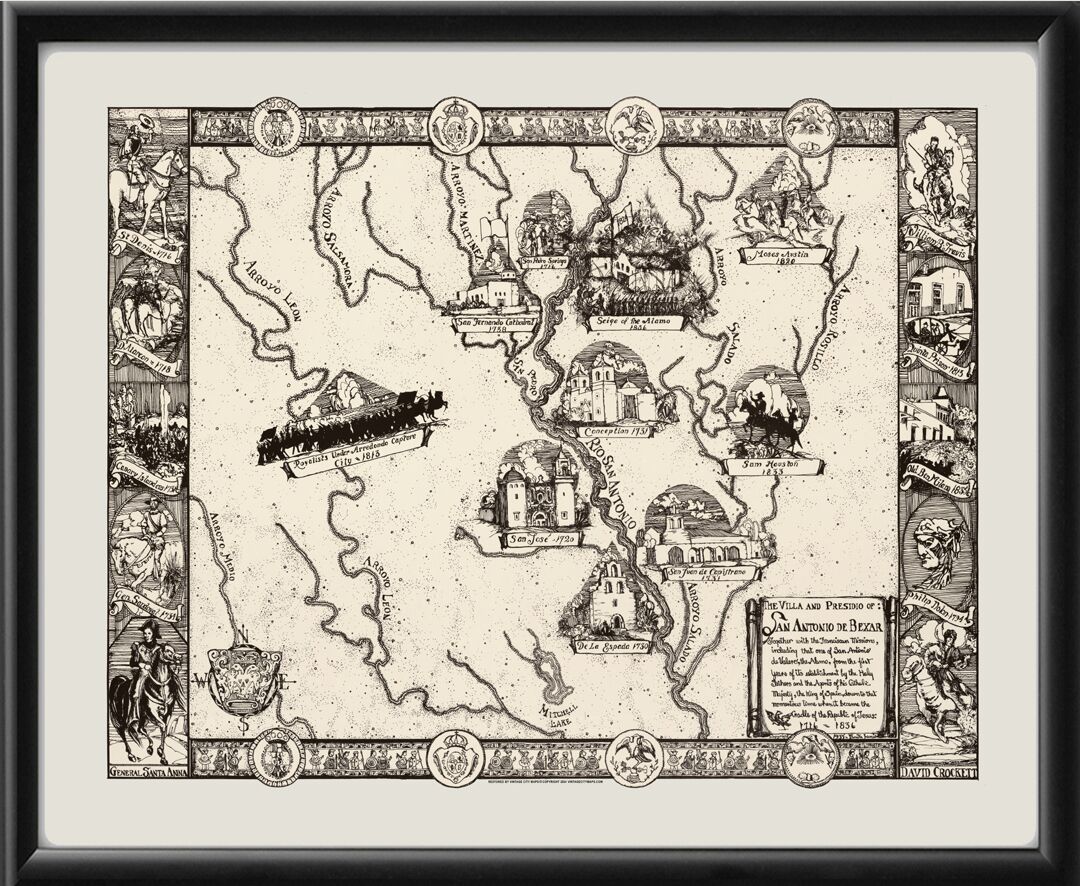 San Antonio TX 1716-1836 Map