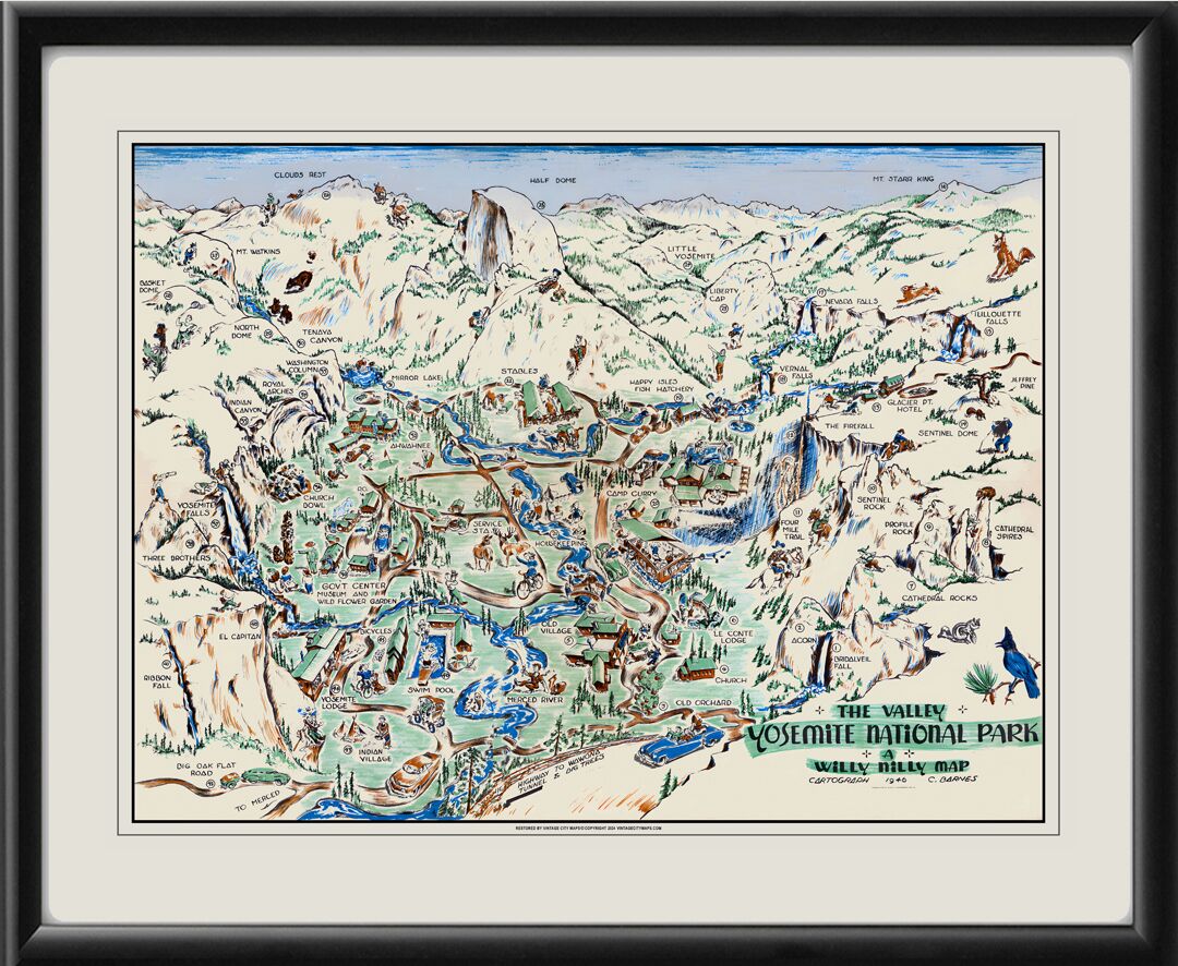 Yosemite Valley CA 1946 - Yosemite National Park - A Willy Nilly Map