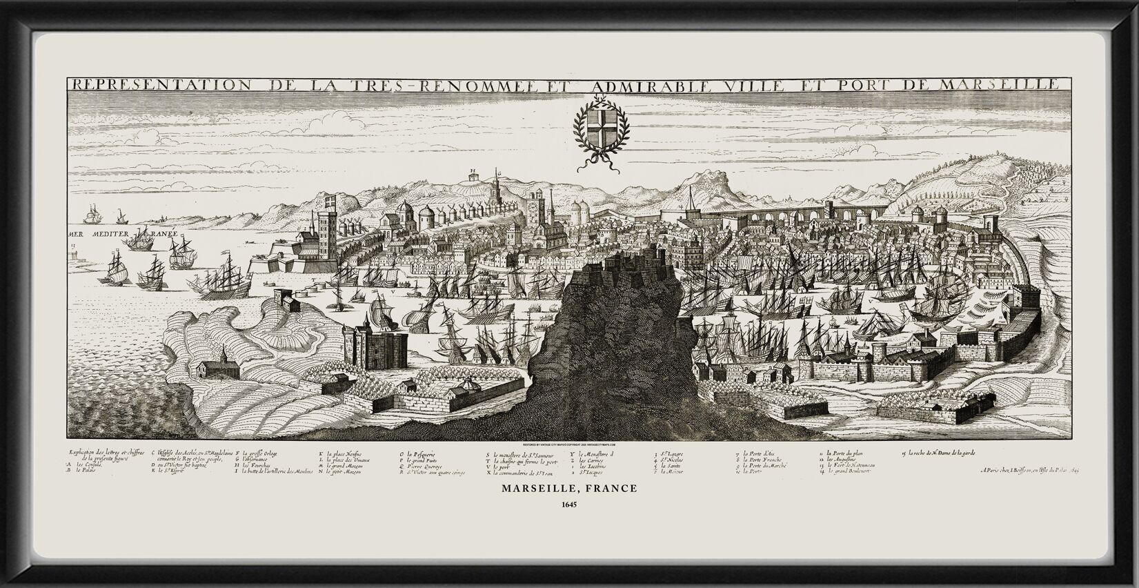 Marseille France 1645 Map