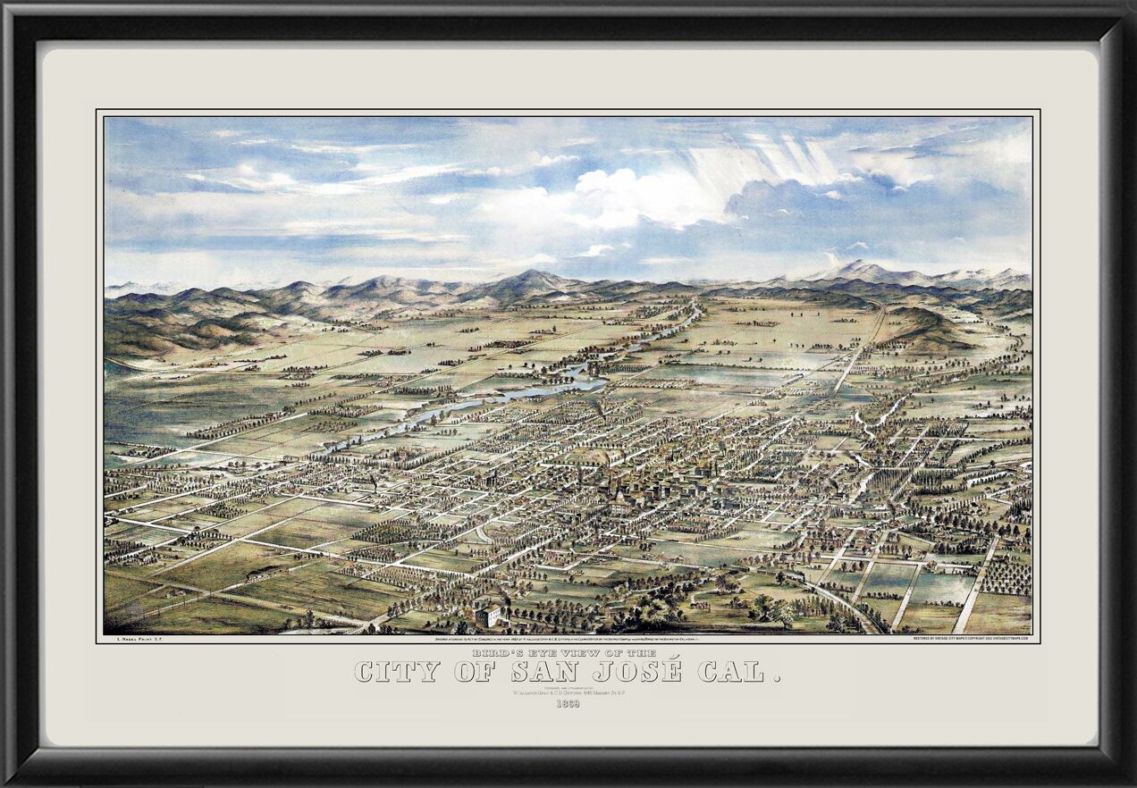 San Jose CA 1869 color Map