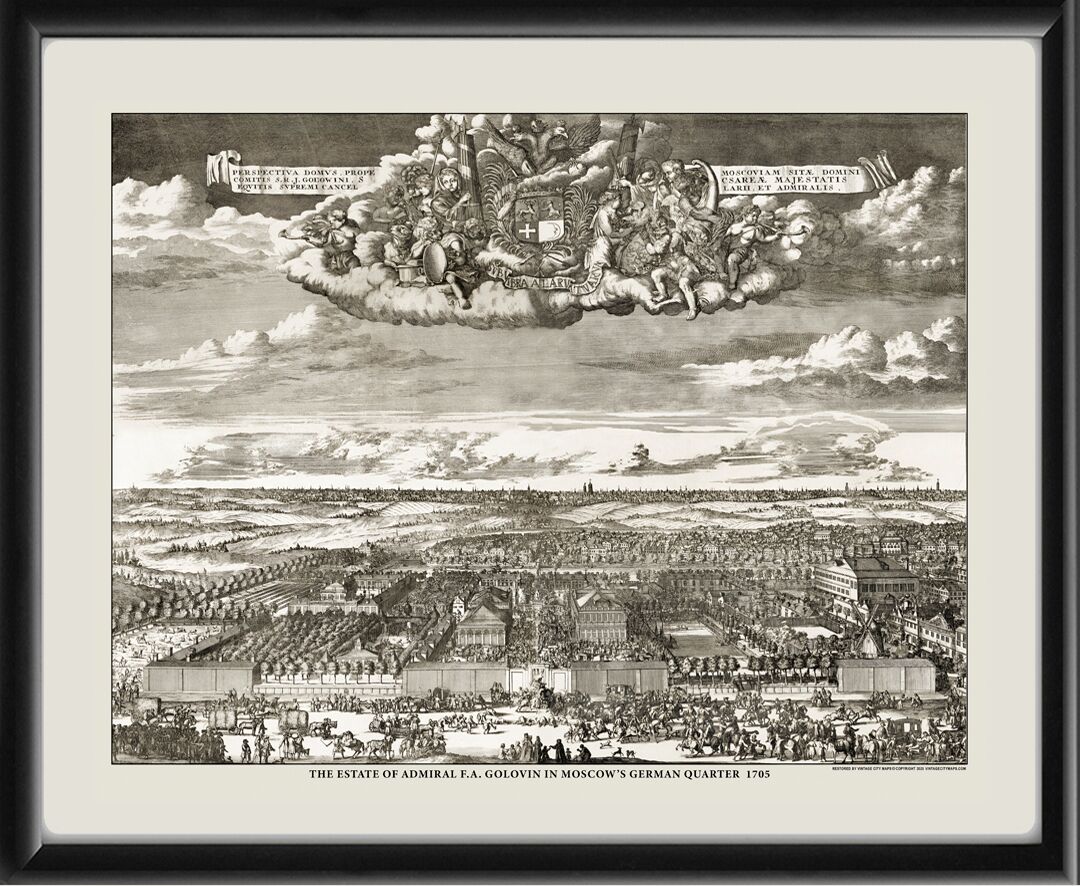 Moscow Russia 1705 The estate of Admiral F.A. Golovin in Moscow's German Quarter