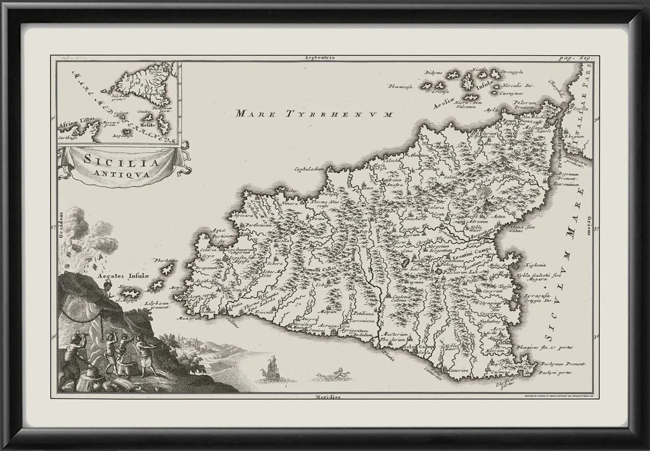 Sicily Italy 1686 Christoforus Cellarius