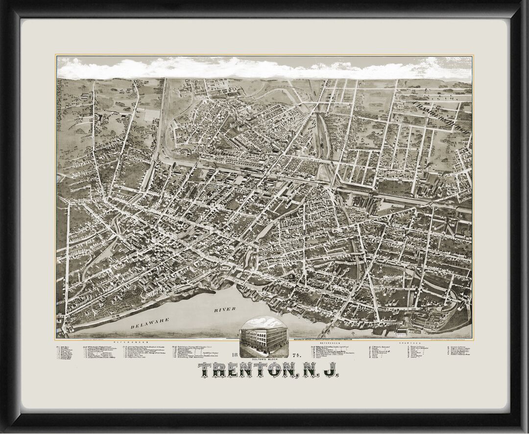 Trenton NJ 1874 TM Fowler