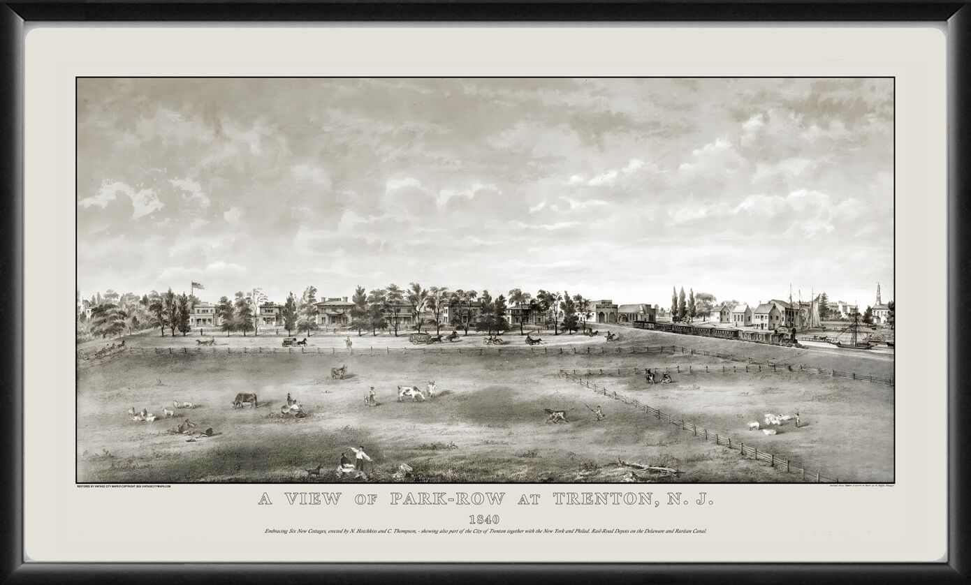 Trenton, N.J View of Park-Row 1840
