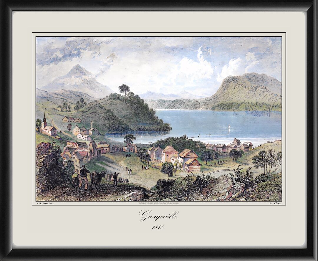 Georgeville Ontario Canada 1840 W.H. Bartlett and H. Adlard