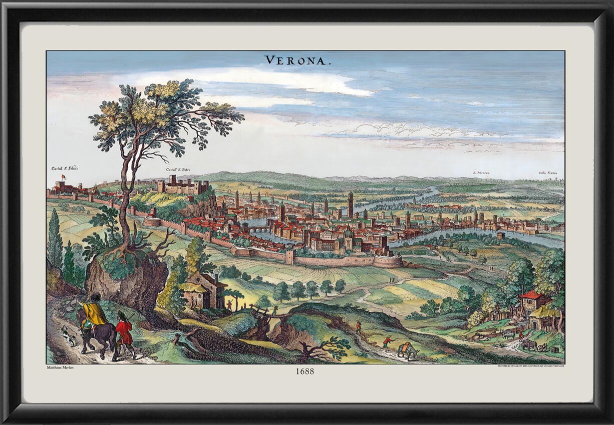 Verona Italy 1688 by Matthaus Merian
