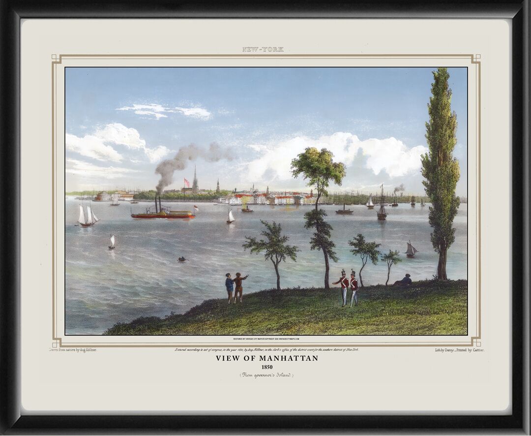 New York City NY 1850 - View of Manhattan