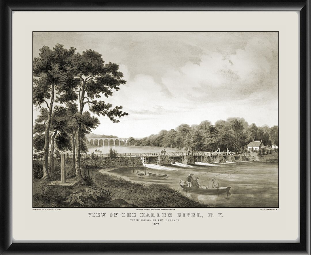 View on the Harlem River, New York City, 1852 by Frances Flora Bond Palmer