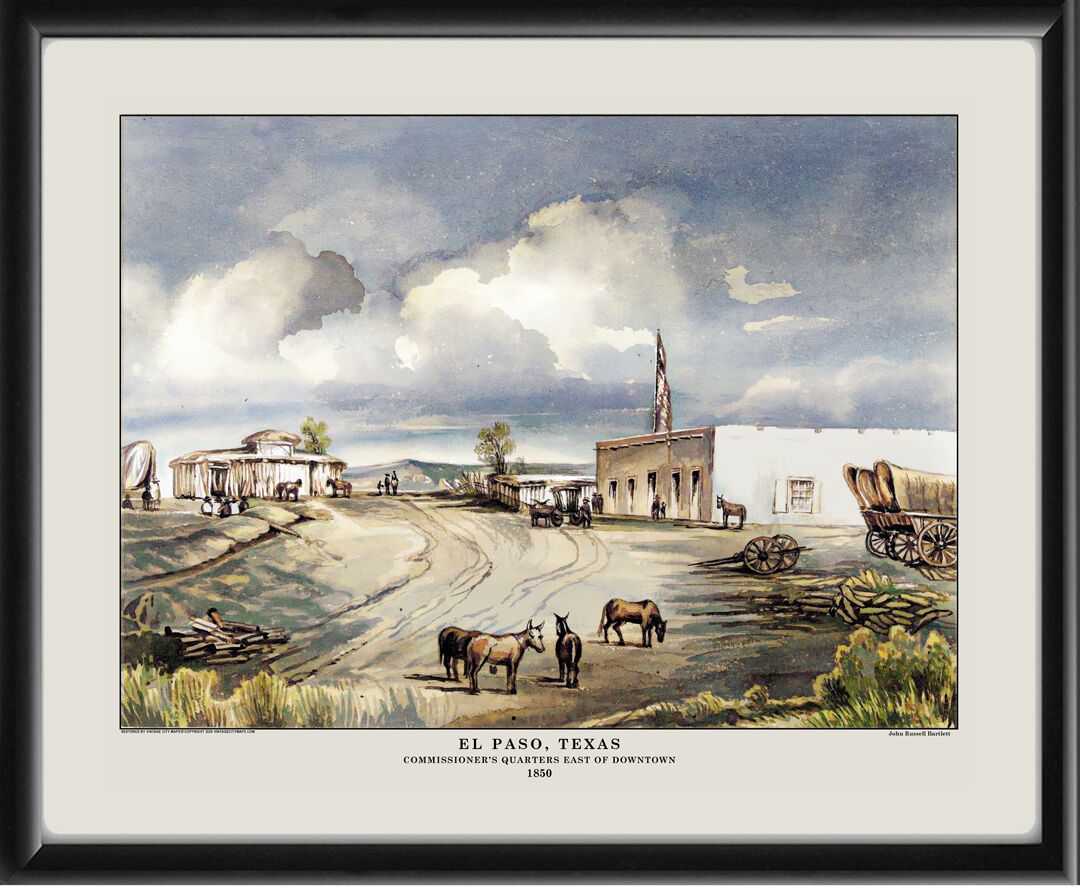 El Paso TX - 1850 John Russell Bartlett Color