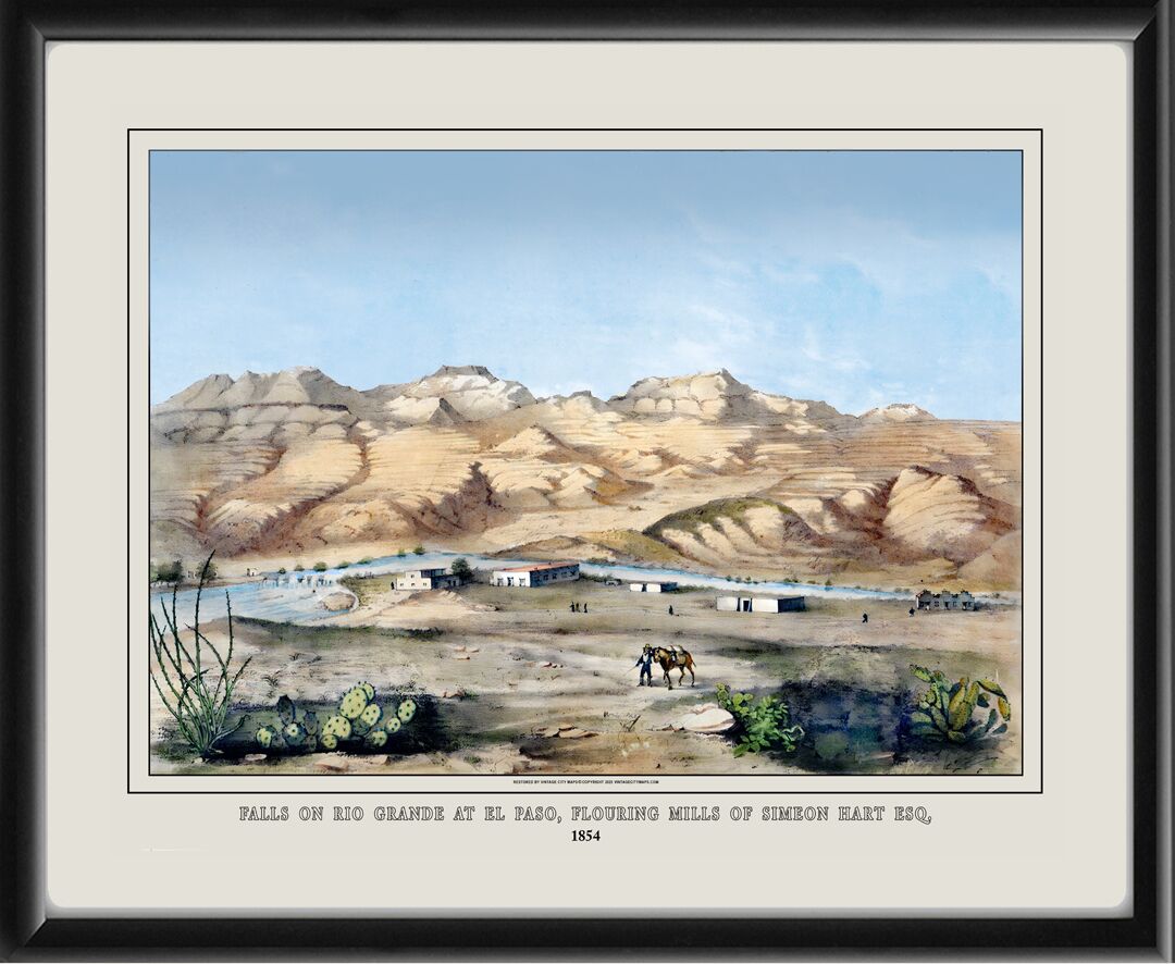 El Paso TX 1854 Falls On Rio Grande